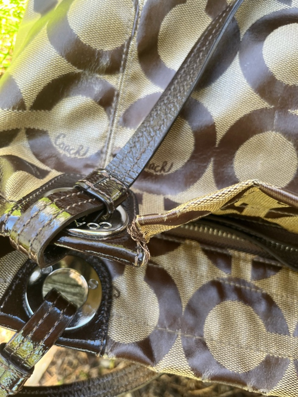 Coach Signature Patent Leather Tote - Picture 8 of 8